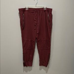 GAP Red Sweatpants with Elastic Waistband and Tapered Legs
